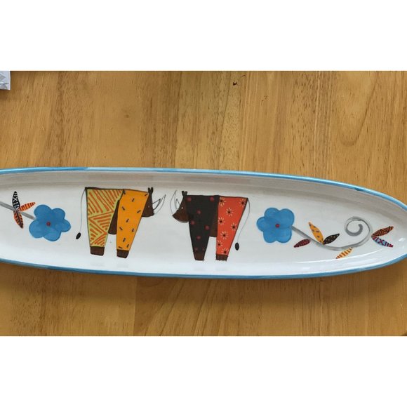 Oval French Platter Hand painted in Africa Elsona - Picture 1 of 7